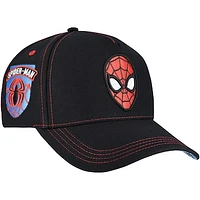Men's  Black Spider-Man Big Print A-Frame Snapback Hat