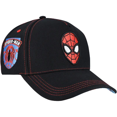 Men's  Black Spider-Man Big Print A-Frame Snapback Hat