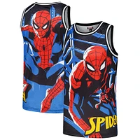 Men's  Black Spider-Man Big Print Mesh Jersey