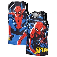 Youth  Black Spider-Man Big Print Mesh Fashion Jersey