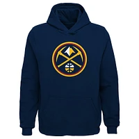 Youth Navy Denver Nuggets Primary Logo Pullover Hoodie