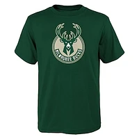 Youth Hunter Green Milwaukee Bucks Primary Logo T-Shirt