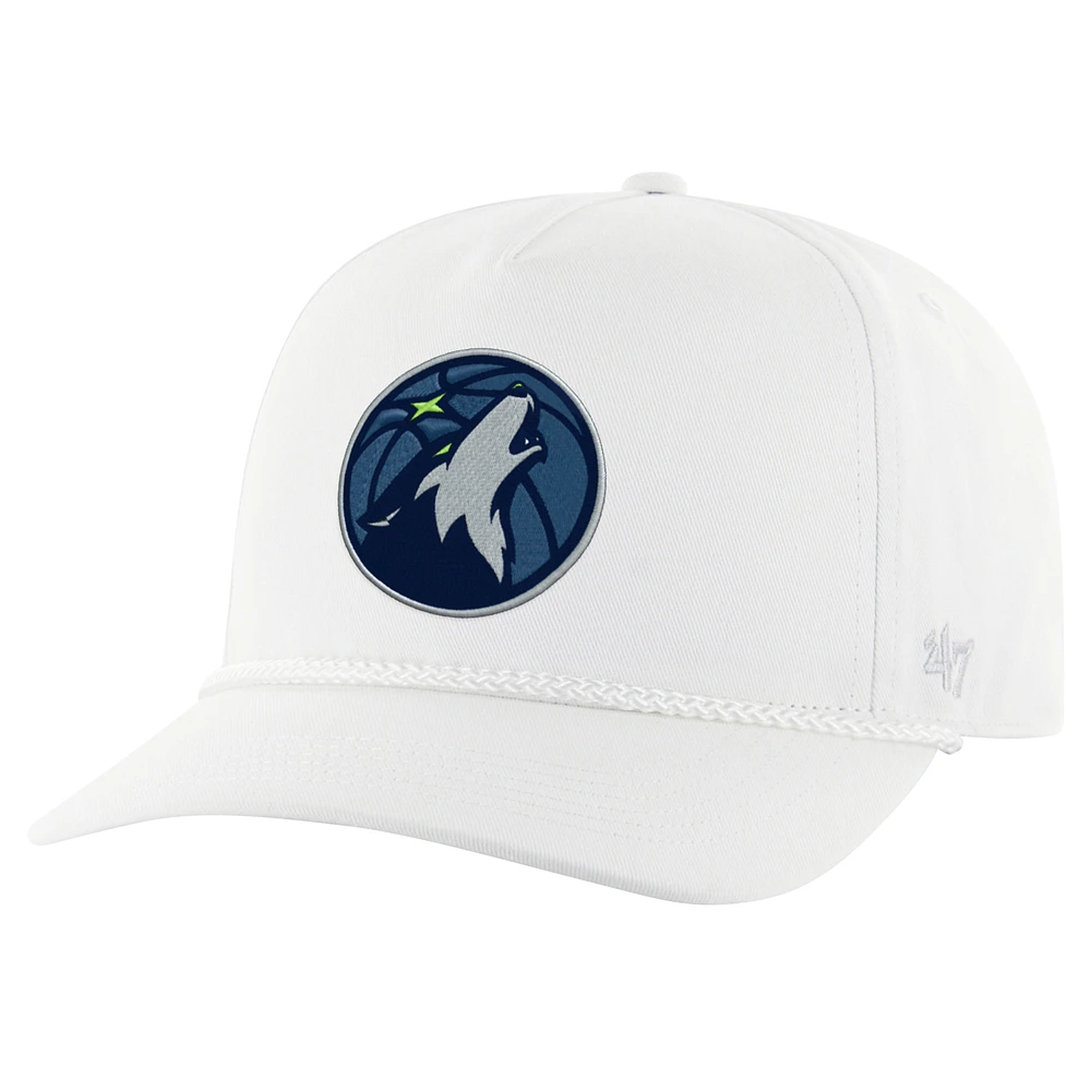 Men's '47 White Minnesota Timberwolves Core Logo Rope Hitch Adjustable Hat