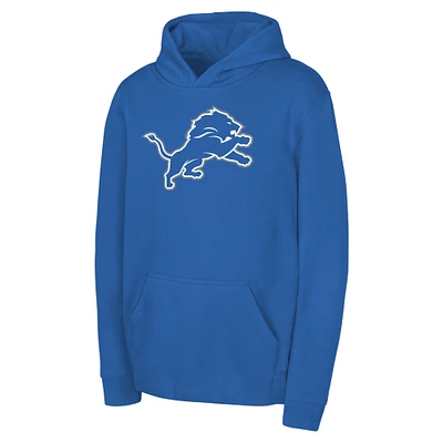 Youth Blue Detroit Lions Team Logo Pullover Hoodie