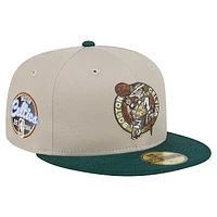 Men's New Era  Natural/Hunter Green Boston Celtics Lifestyle Tree Bark 59FIFTY Fitted Hat