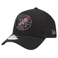 Men's New Era Black Cincinnati Reds Tonal Pop 9FORTY A-Frame Adjustable Hat