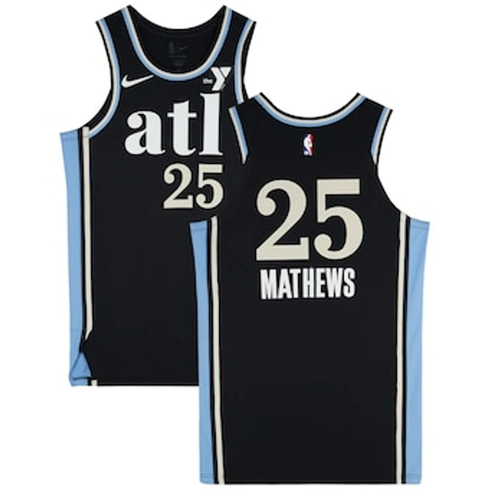 Garrison Mathews Atlanta Hawks Game-Used #25 Black City Edition Nike Jersey vs. Los Angeles Lakers on January 30, 2024 - Size 46+4