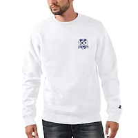 Men's Starter White New York Giants 100th Season Fleece Pullover Sweatshirt