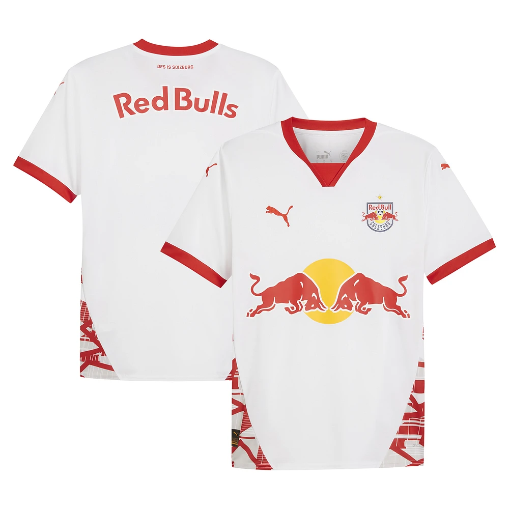 Men's Puma White Red Bull Salzburg 2024/25 Home Replica Jersey