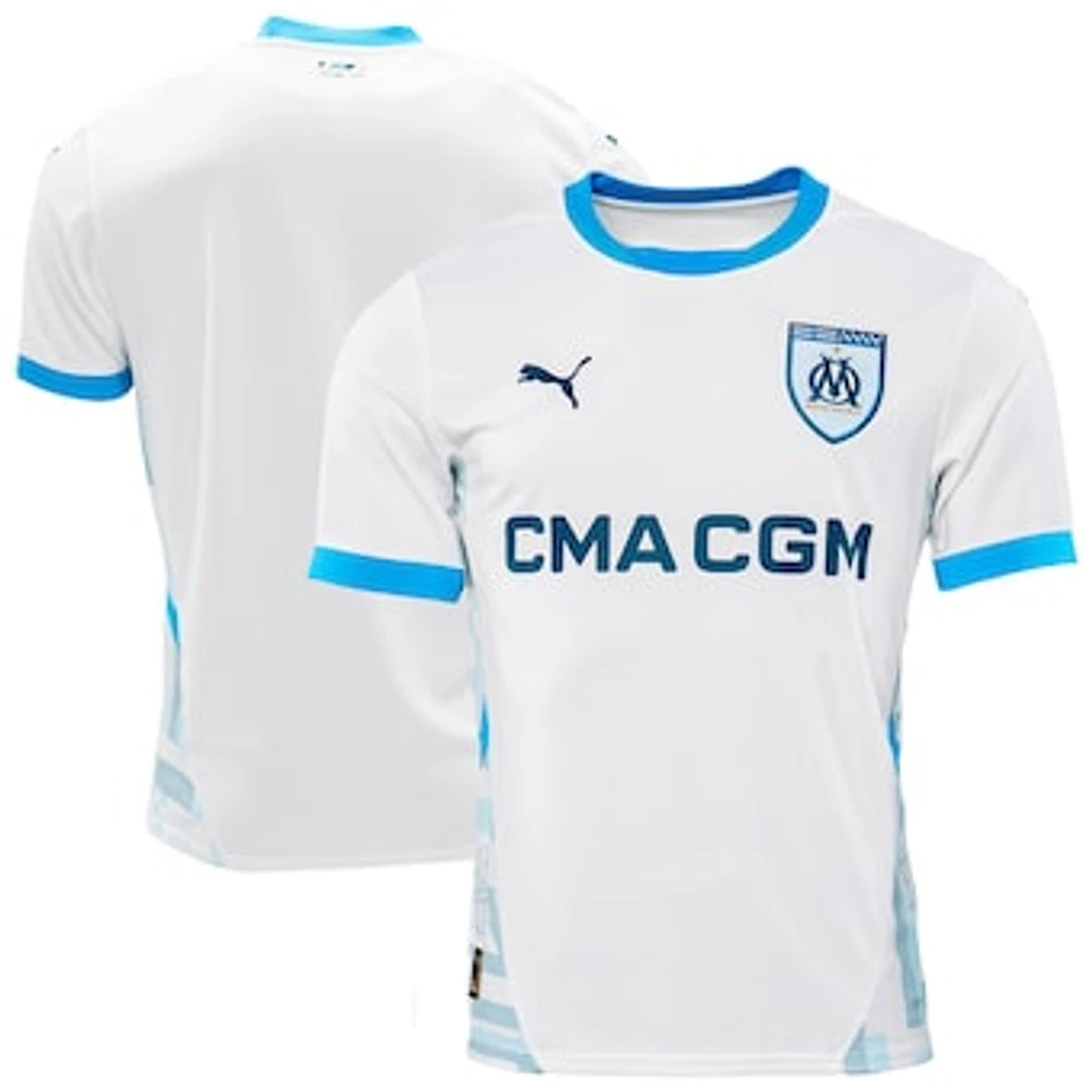 Men's Puma White Olympique Marseille 2024/25 Home Replica Jersey