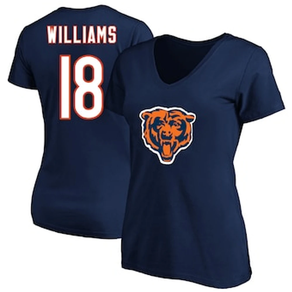 Women's Fanatics Caleb Williams Navy Chicago Bears  Plus Name & Number T-Shirt