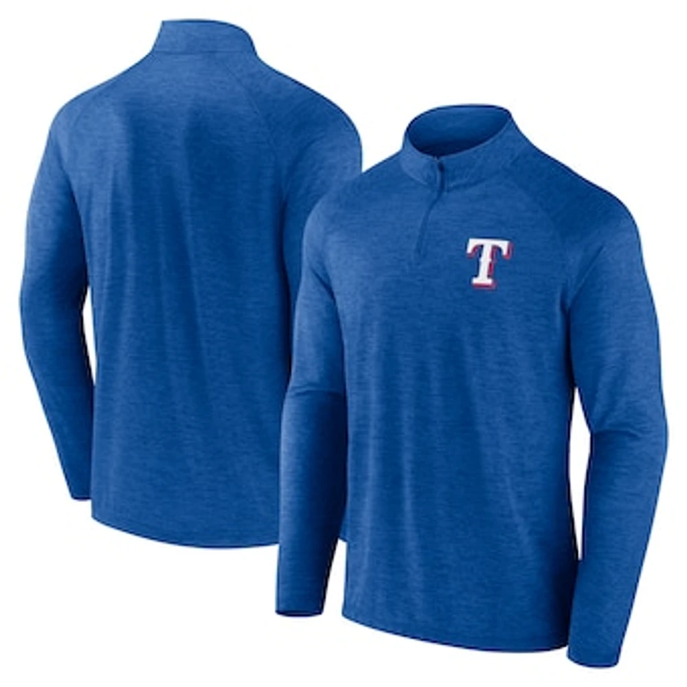 Men's Fanatics Royal Texas Rangers Head-to-Head Raglan Quarter-Zip Jacket