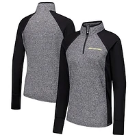 Women's Black/Heather Gray Army Black Knights Finalist Raglan Quarter-Zip Jacket