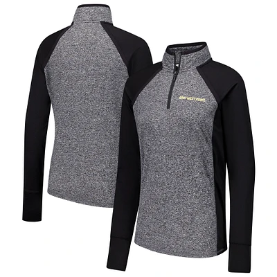 Women's Black/Heather Gray Army Black Knights Finalist Raglan Quarter-Zip Jacket