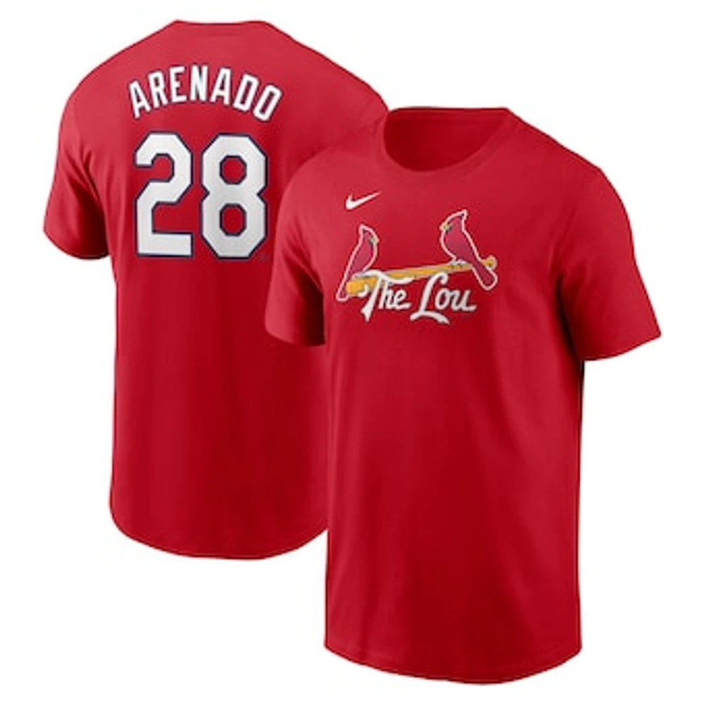 Men's Nike Nolan Arenado Red St. Louis Cardinals 2024 City Connect Fuse Name & Number T-Shirt