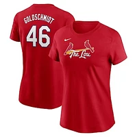 Women's Nike Paul Goldschmidt Red St. Louis Cardinals 2024 City Connect Fuse Name & Number T-Shirt