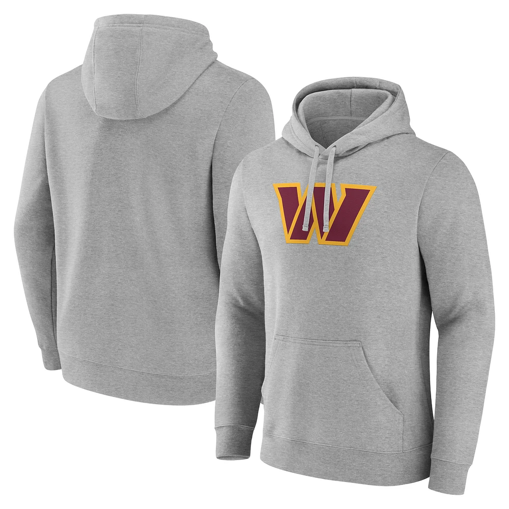 Men's Fanatics Heather Gray Washington Commanders Deliver Fleece Pullover Hoodie