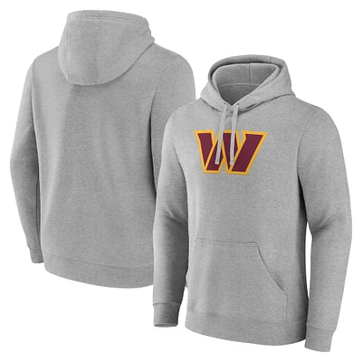 Men's Fanatics Heather Gray Washington Commanders Deliver Fleece Pullover Hoodie