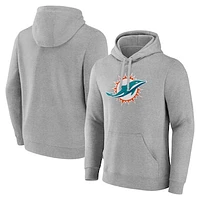 Men's Fanatics Heather Gray Miami Dolphins Deliver Fleece Pullover Hoodie