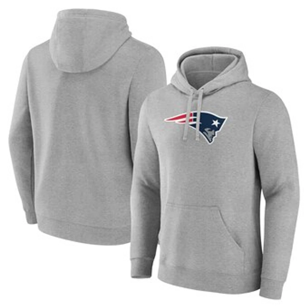 Men's Fanatics Heather Gray New England Patriots Deliver Fleece Pullover Hoodie