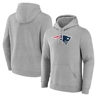 Men's Fanatics Heather Gray New England Patriots Deliver Fleece Pullover Hoodie