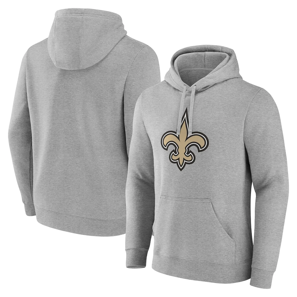 Men's Fanatics Heather Gray New Orleans Saints Deliver Fleece Pullover Hoodie