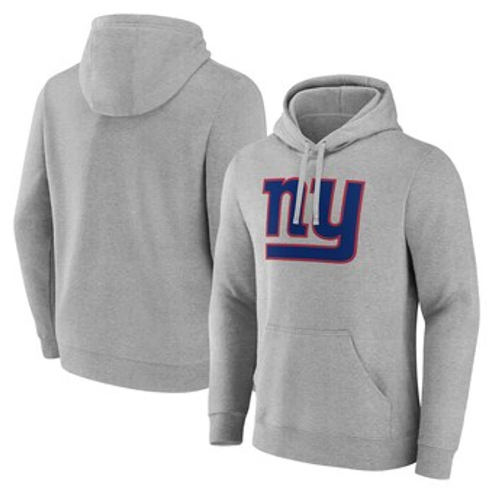 Men's Fanatics Heather Gray New York Giants Deliver Fleece Pullover Hoodie