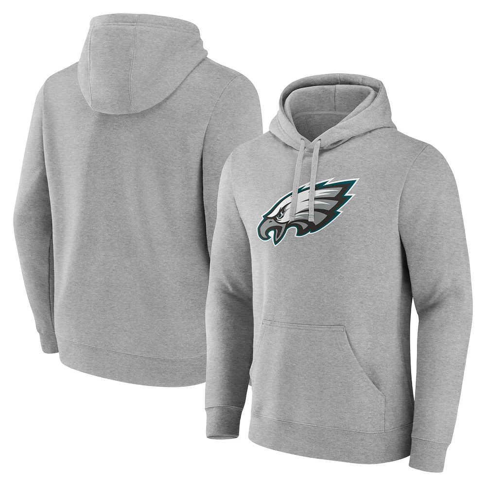 Men's Fanatics Heather Gray Philadelphia Eagles Deliver Fleece Pullover Hoodie