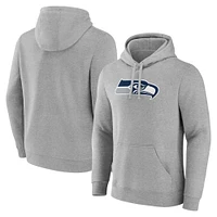 Men's Fanatics Heather Gray Seattle Seahawks Deliver Fleece Pullover Hoodie