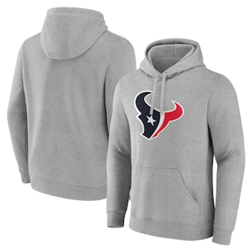 Men's Fanatics Heather Gray Houston Texans Deliver Fleece Pullover Hoodie