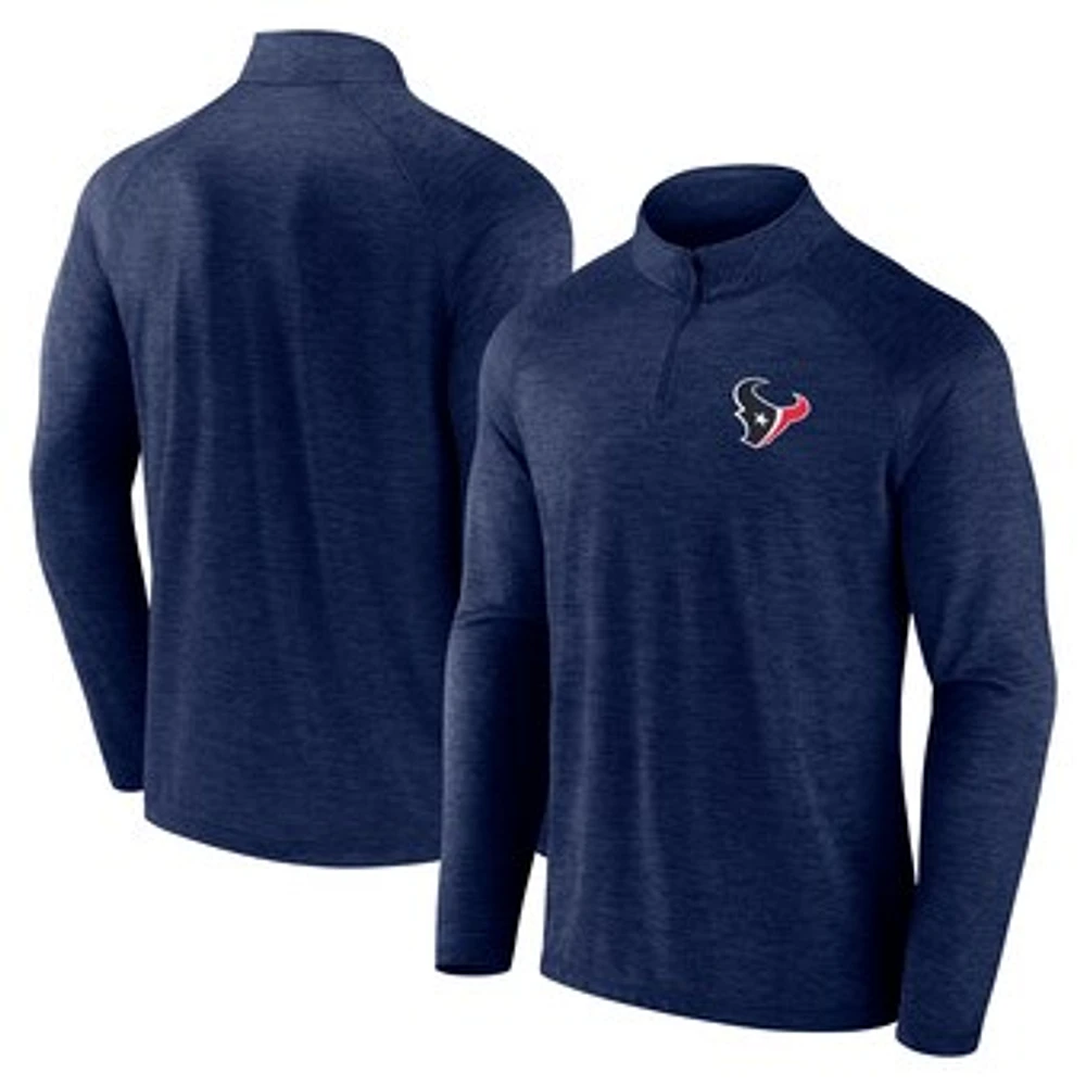 Men's Fanatics Navy Houston Texans Head-to-Head Raglan Quarter-Zip Jacket