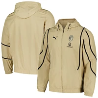 Men's Puma Tan AC Milan 2024/25 Pre-Match Anthem dryCELL Full-Zip Hoodie Jacket