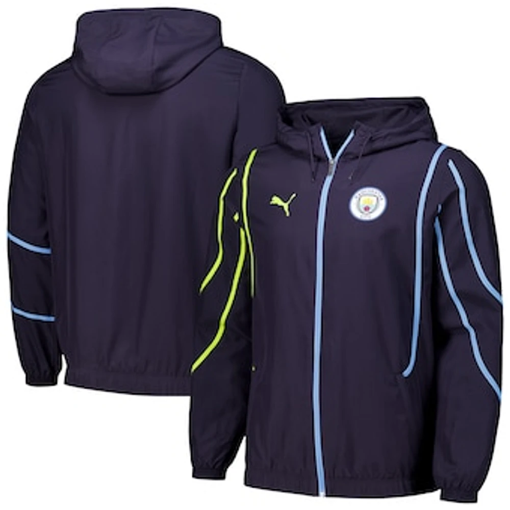 Men's Puma Navy Manchester City 2024/25 Pre-Match Anthem dryCELL Full-Zip Hoodie Jacket