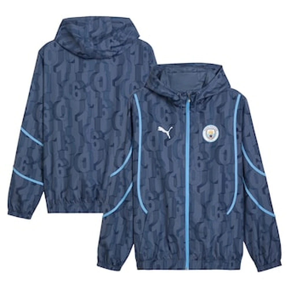 Men's Puma Blue Manchester City 2024/25 Pre-Match Anthem dryCELL Full-Zip Hoodie Jacket