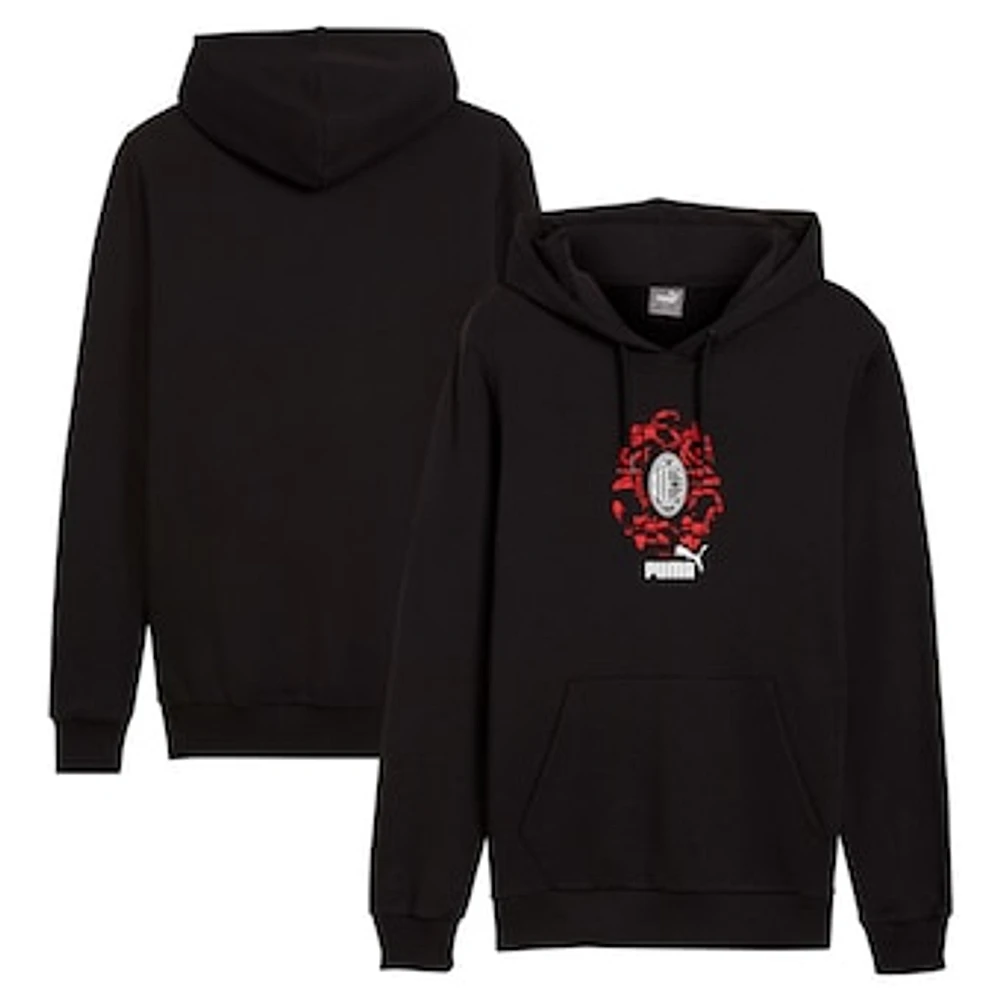 Men's Puma Black AC Milan Culture Pullover Hoodie