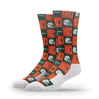 Unisex Strideline Miami Hurricanes Premium 70's Bedding Crew Socks