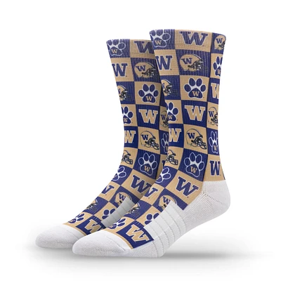 Unisex Strideline Washington Huskies Premium 70's Bedding Crew Socks