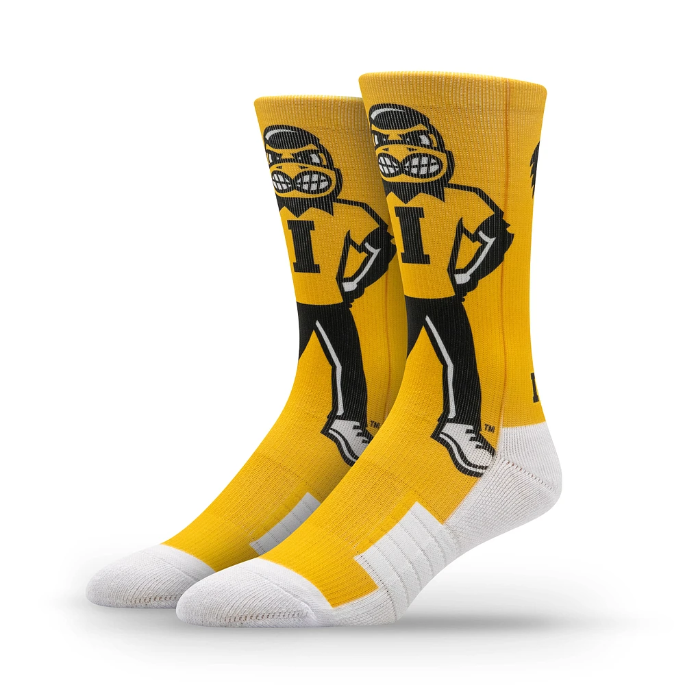 Unisex Strideline Iowa Hawkeyes Premium Mascot Crew Socks