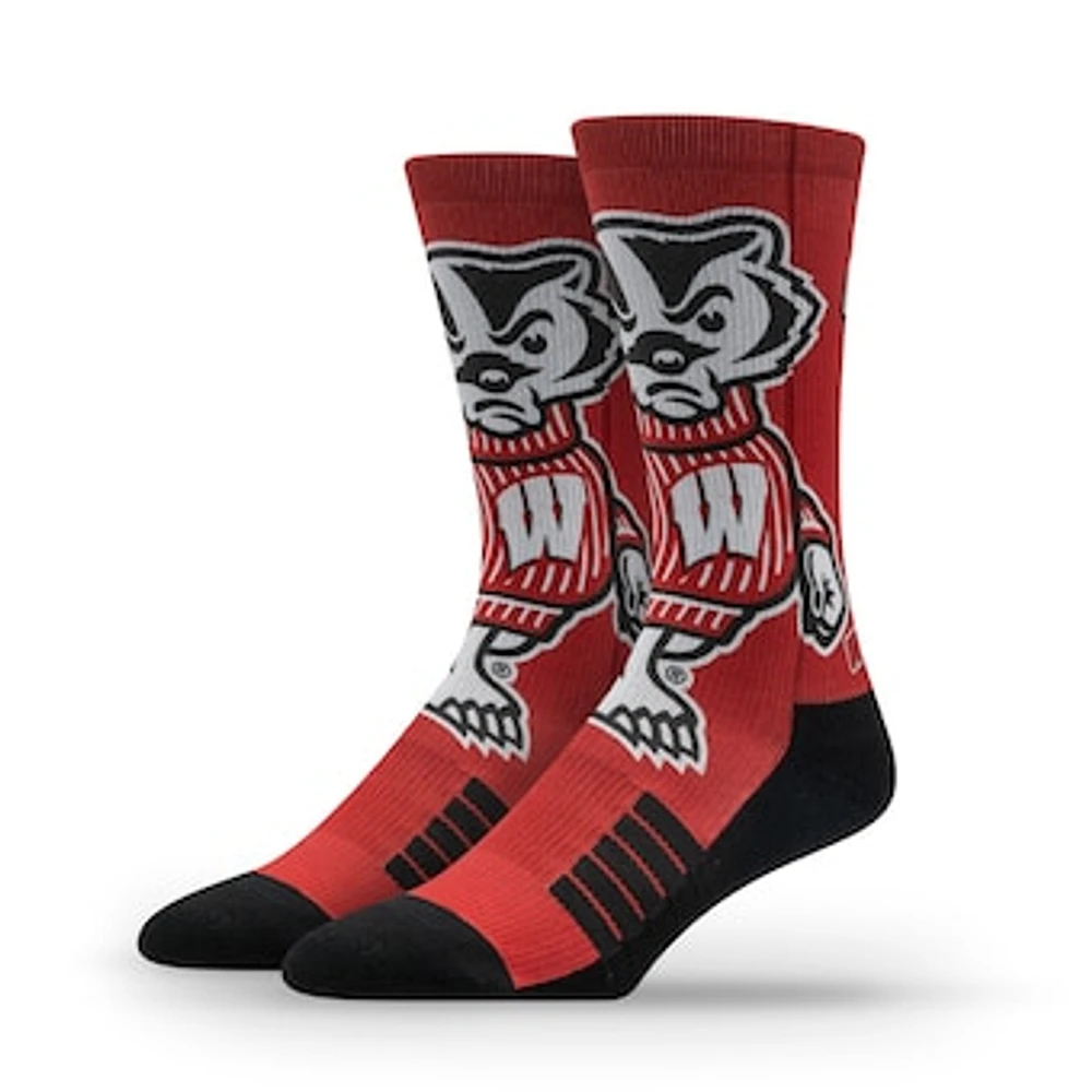 Unisex Strideline Wisconsin Badgers Premium Mascot Crew Socks