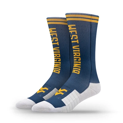 Unisex Strideline West Virginia Mountaineers Premium Wordmark Crew Socks