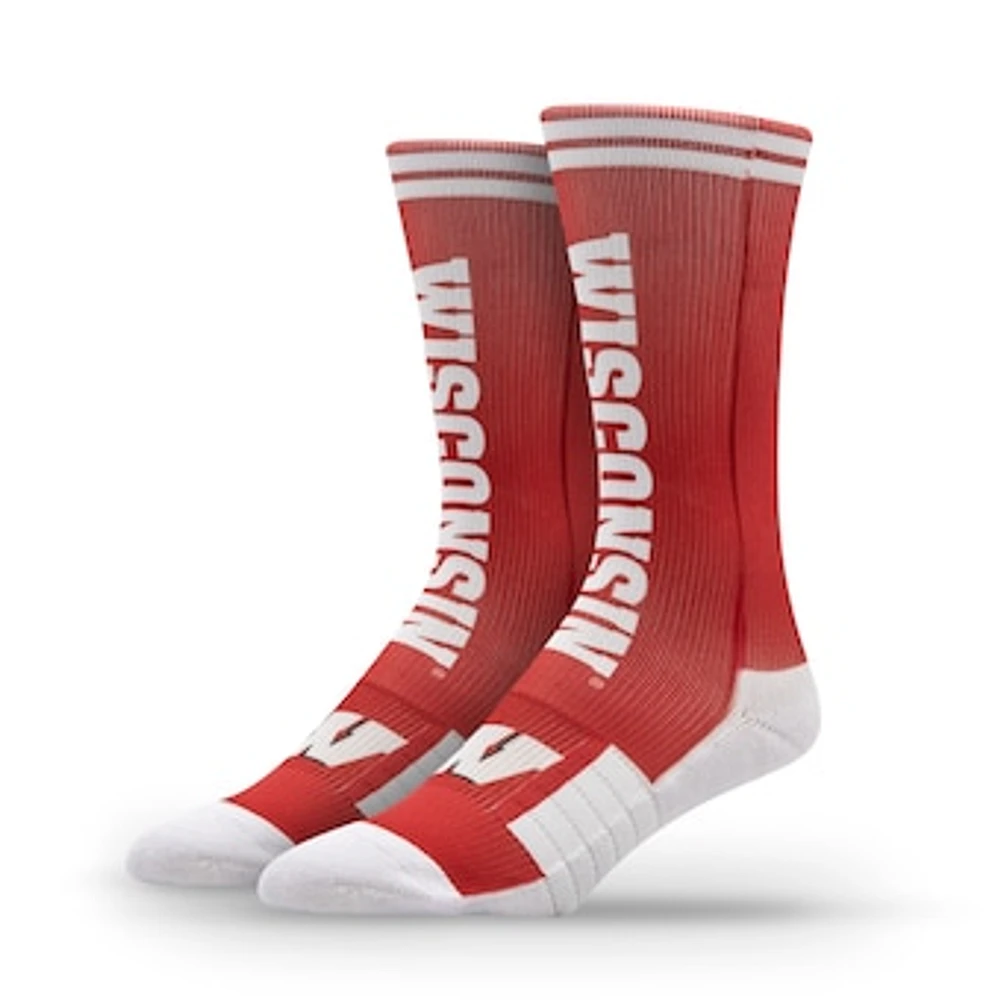 Unisex Strideline Wisconsin Badgers Premium Wordmark Crew Socks