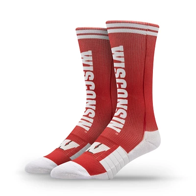 Unisex Strideline Wisconsin Badgers Premium Wordmark Crew Socks