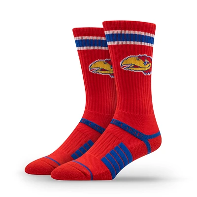 Unisex Strideline Kansas Jayhawks Premium Fan Logo Crew Socks