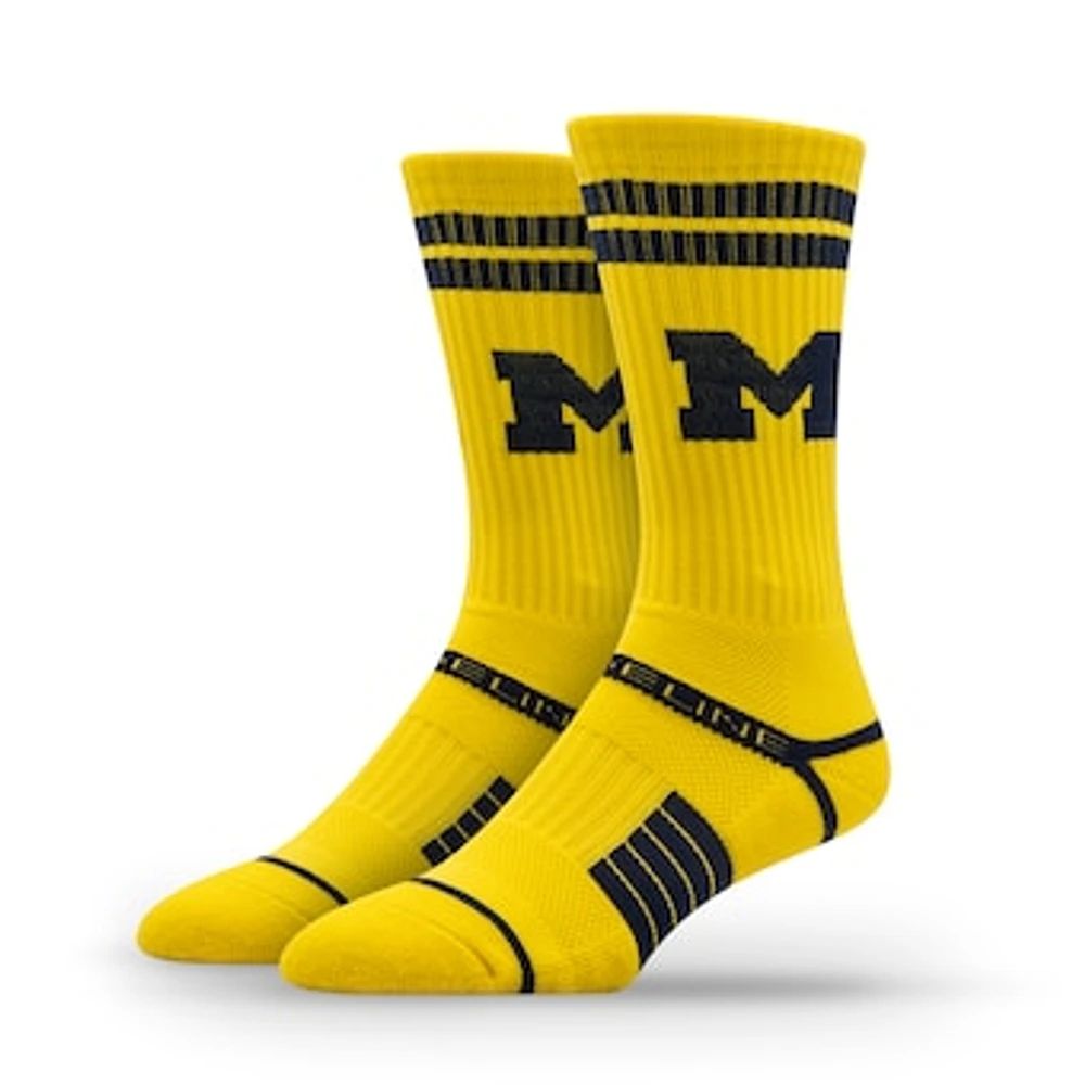 Unisex Strideline Michigan Wolverines Premium Fan Logo Crew Socks