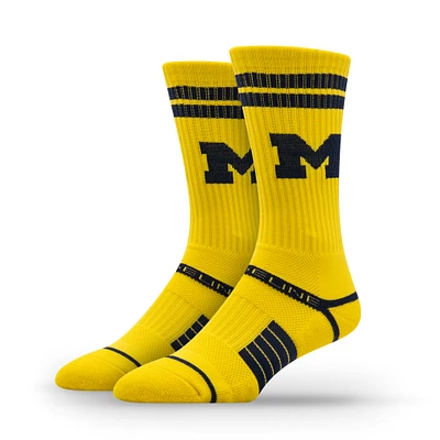 Unisex Strideline Michigan Wolverines Premium Fan Logo Crew Socks