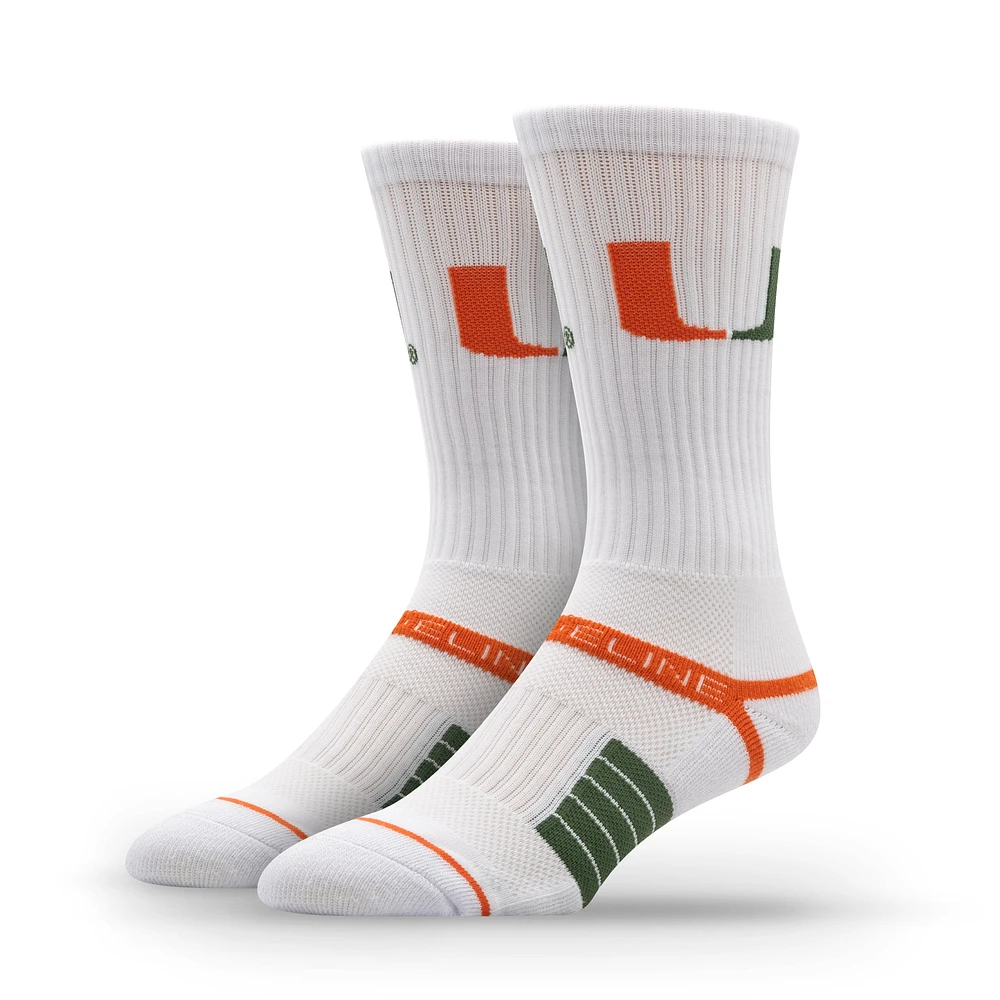 Unisex Strideline Miami Hurricanes Premium Primary Logo Crew Socks