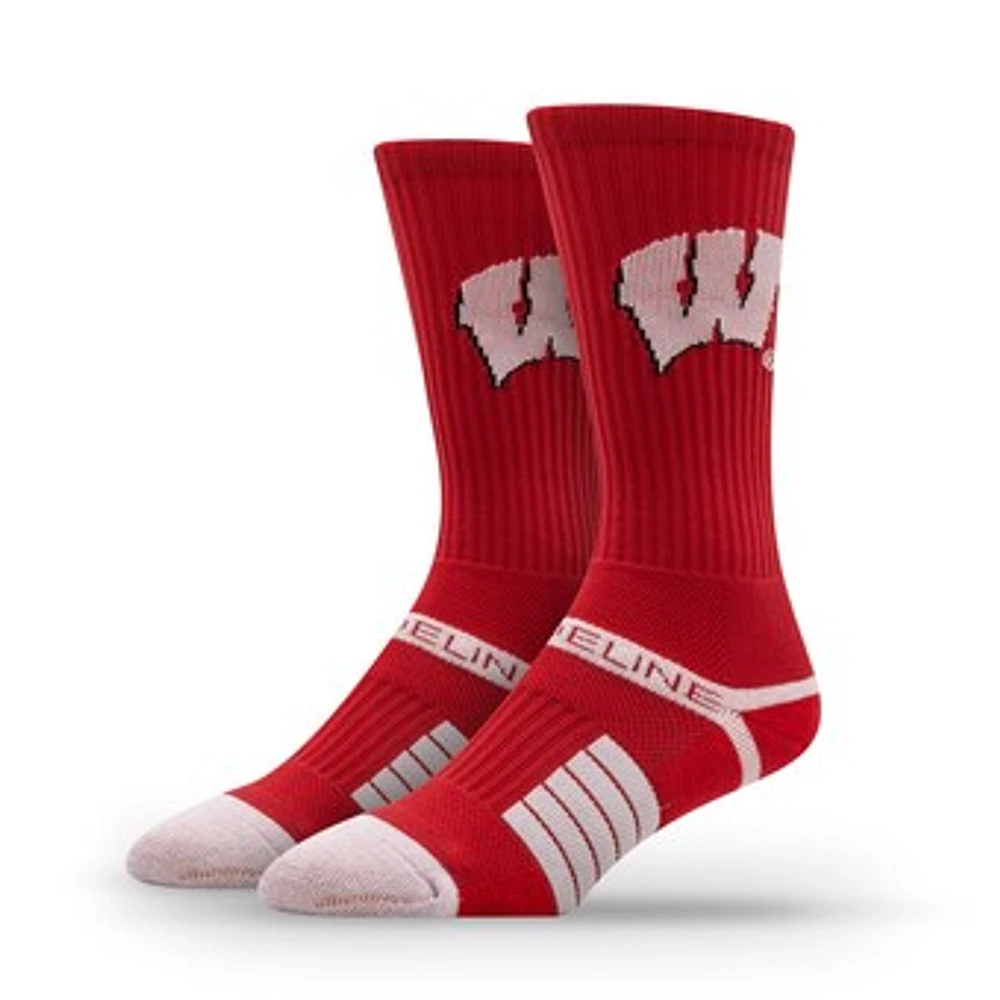 Unisex Strideline Wisconsin Badgers Premium Primary Logo Crew Socks