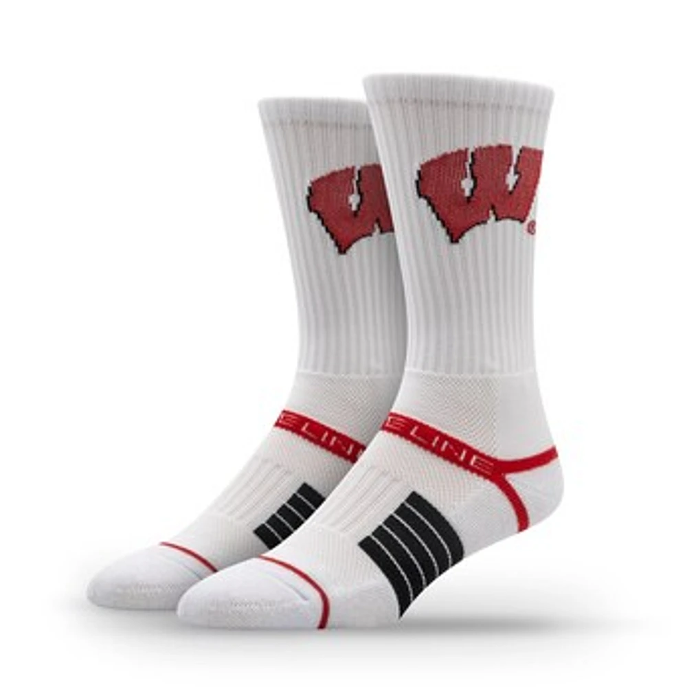 Unisex Strideline Wisconsin Badgers Premium 70's Bedding Crew Socks