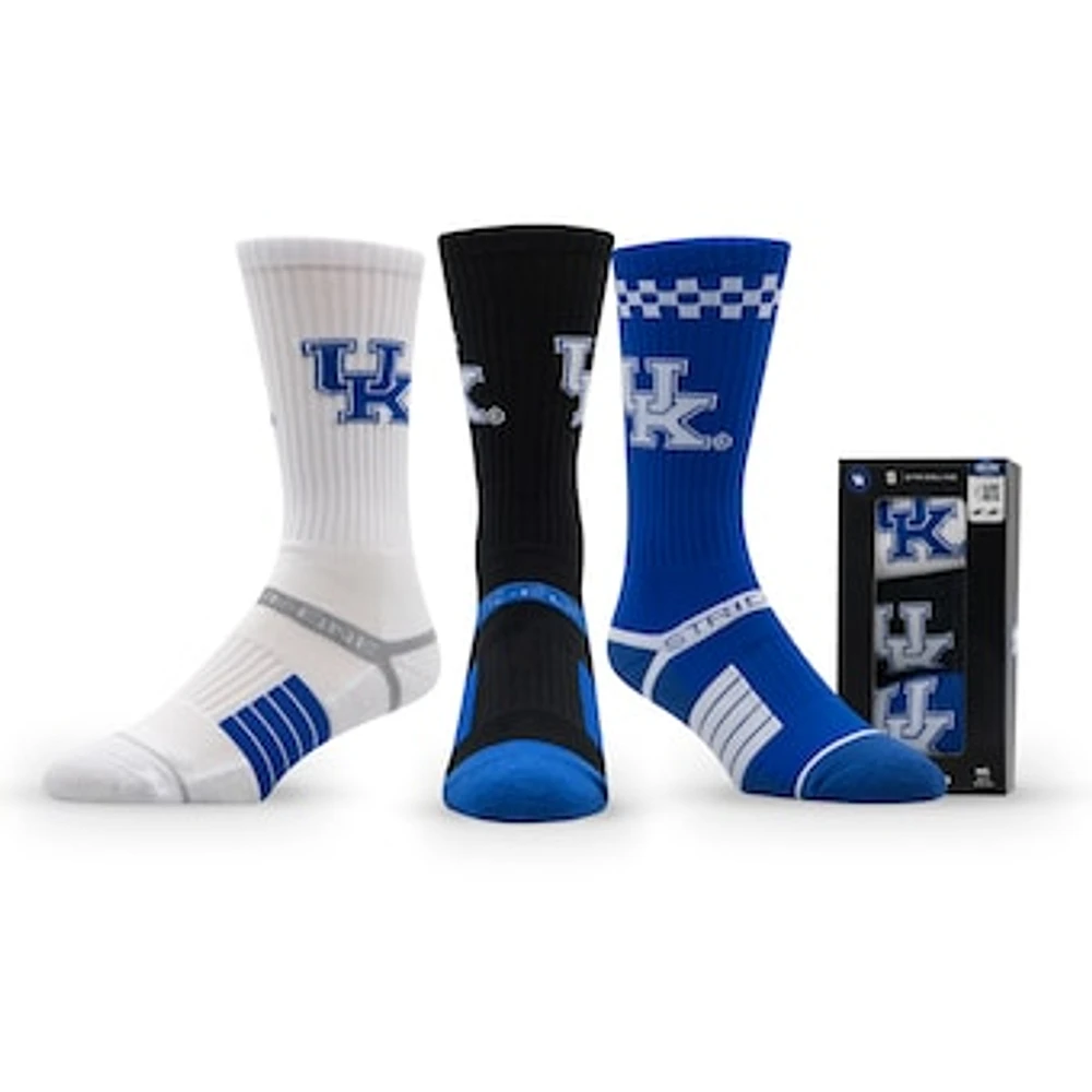 Unisex Strideline Kentucky Wildcats Premium Knit Crew Socks Three-Pack