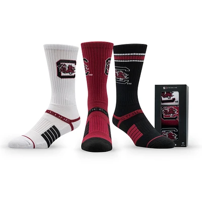 Unisex Strideline South Carolina Gamecocks Premium Knit Crew Socks Three-Pack